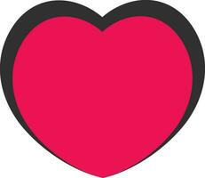 Pink heart with a black outline synbol. vector