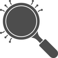 Magnifying Glass Icon In Gray And White Color. vector