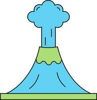 Isolated Eruption Icon in Blue And Green Color. vector