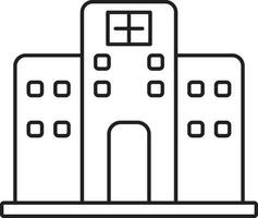 hospital o clínica edificio icono en lineal estilo. vector