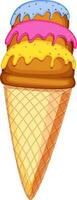 Illustration of colorful cone ice cream. vector