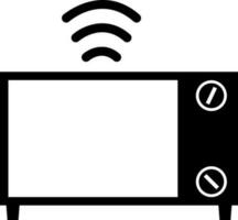 microondas icono o símbolo en negro y blanco color. vector