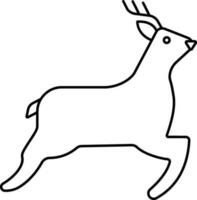 Illustration of Reindeer Icon In Black Outline. vector