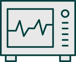 Flat Style Grey Ecg Machine Icon. vector