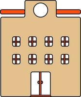 Flat style illustration of building. vector