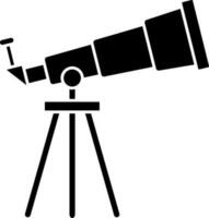 Isolated Tripod Telescope Icon in Black And White Color. vector