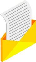 Message or mail icon in 3d. vector