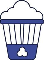 Popcorn Icon In Blue And White Color. vector