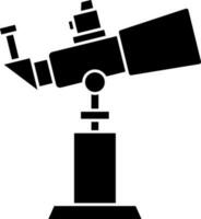 ilustración de glifo telescopio icono en plano estilo. vector