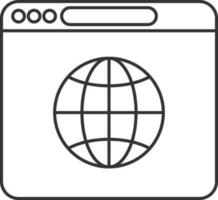 Web Browser Icon In Black Outline. vector