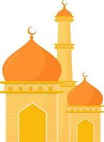 Flat Style Mosque Element In Yellow And Orange Color. vector