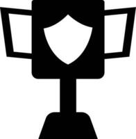 trofeo taza icono con blindaje. vector