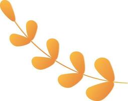 Orange Leaves Branch Element In Flat Style. vector