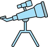 Illustration of Telescope Icon in Blue Color Flat Style. vector