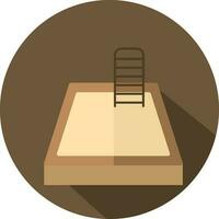 Top View of Swimming Pool Icon On Brown Background.. vector