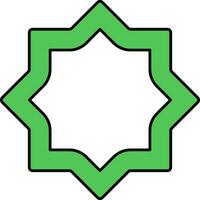 Rub El Hizb Icon In Green And White Color. vector