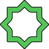 Rub El Hizb Icon In Green And White Color. vector