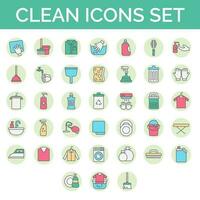 Flat Style Colorful Clean Icon Set. vector