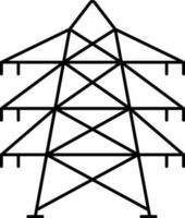 Power Line Icon in Thin Line Art. vector