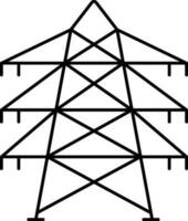 Power Line Icon in Thin Line Art. vector