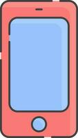 Isolated Smartphone Icon in Red and Blue Color. vector