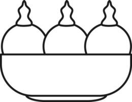 Linear Style Sandesh Dish Icon Or Symbol. vector