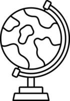 Isolated Globe Stand Icon In Linear Style. vector