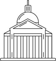 Pantheon Icon In Black Outline. vector