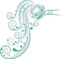 Zodiac sign of aquarius in floral design. vector