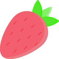 Illustration of Strawberry Icon In Red And Green Color. vector