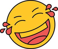 Laughing Face With Joy Of Tears Icon In Red And Yellow Color. vector