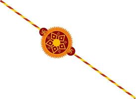 hermosa rakhi con esvástica símbolos para raksha bandhan. vector