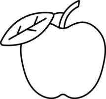 Apple Icon In Black Line Art. vector