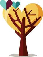 Heart Shape Abstract Tree Icon In Flat Syle. vector