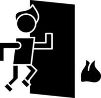 Emergency Exit Icon In Glyph Style. vector