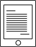 Smart tablet icon in line art. vector