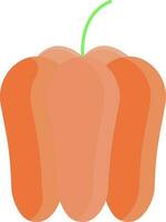 Illustration of Capsicum Icon In Orange Color. vector
