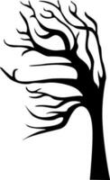 Silhouette of dry tree. vector