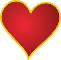 Glossy red and yellow heart. vector