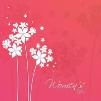 Happy Women's Day celebrations greeting card design decorated with beautiful flowers on abstract background. vector