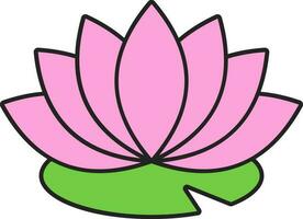 Flat Illustration Of Pink Flower Icon. vector