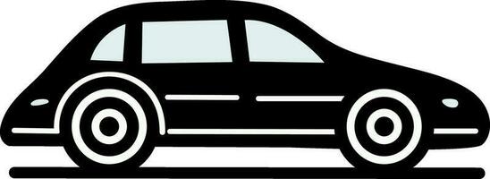 Isolated Flat Car Icon In Black And White Color. vector