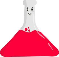 Flat Illustration Of Cute Experiment Flask Red Icon. vector