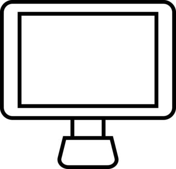 plano estilo computadora pantalla icono. vector