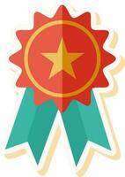 Isolated Colorful Star Badge Icon In Sticker Style. vector