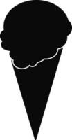 black and white cone ice cream. vector