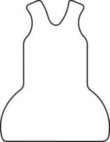 Illustration of a dress in black line art. vector