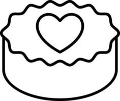 Love Cake icon in thin line art. vector