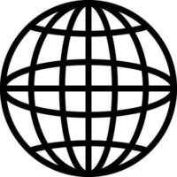 Illustration of Globe icon in black line art. vector