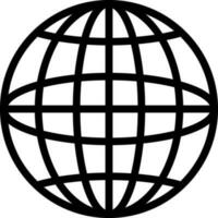 Illustration of Globe icon in black line art. vector